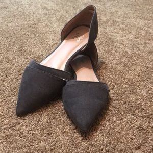 JG - D’Orsay Flat- Vegan Suede - Grey - 8.5